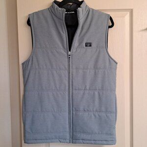 TRAVISMATHEW INTERLUDE PUFFER GOLF VEST IN GREY MENS SMALL